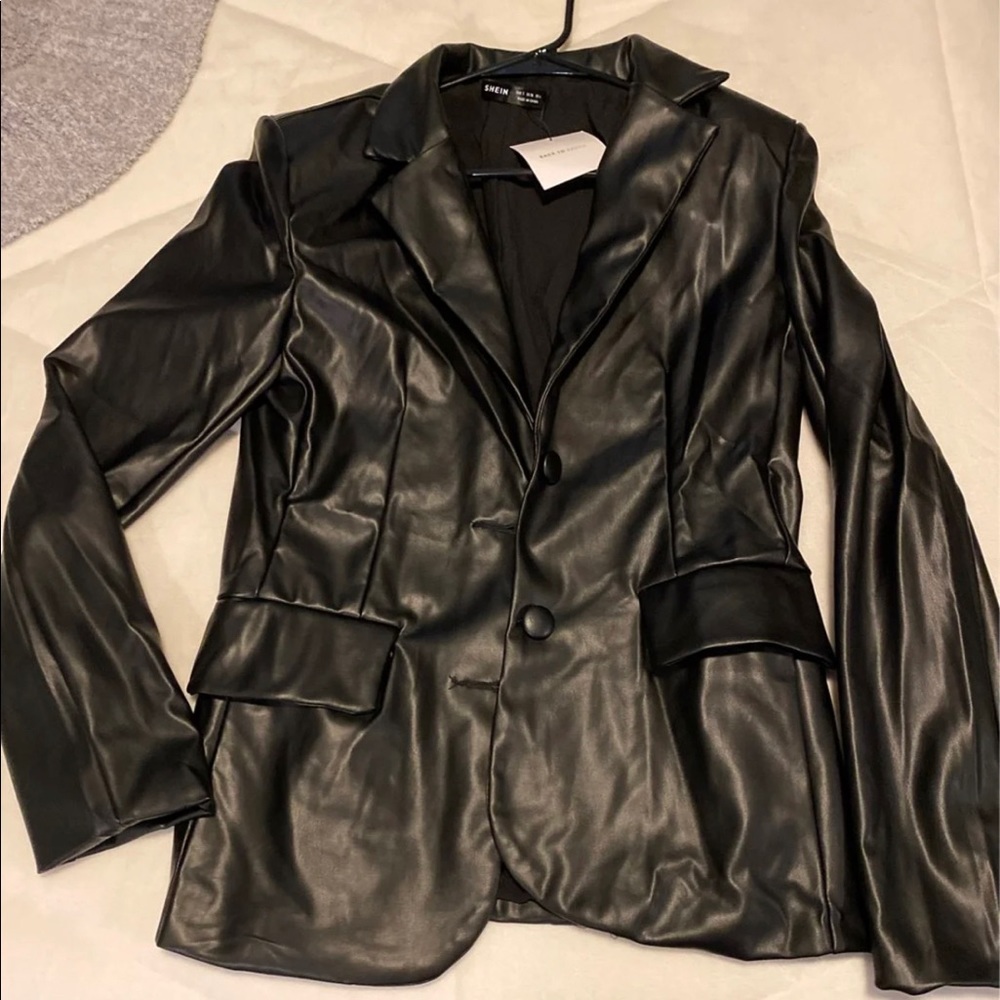 Black Leather Blazer